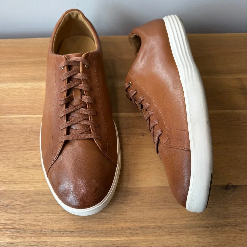 Cole Haan Men 11 M Grand Crosscourt II British Tan Leather Sneaker C26521 Casual
